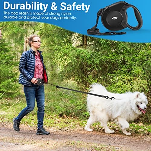 360°No Tangle 26 Ft Retractable Dog Leash for Dogs up to 99lbs