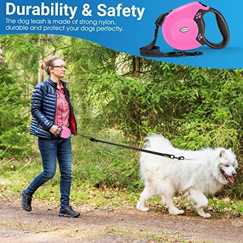 360°No Tangle 26 Ft Retractable Dog Leash for Dogs up to 99lbs