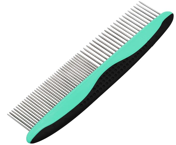 pain free bristle Self Cleaning Slicker Brush + FREE 7.5" Steel Comb for Small, Medium,Large dogs and cats,Easy to Clean Shedding Removes Mats Tangles and Loose Hair