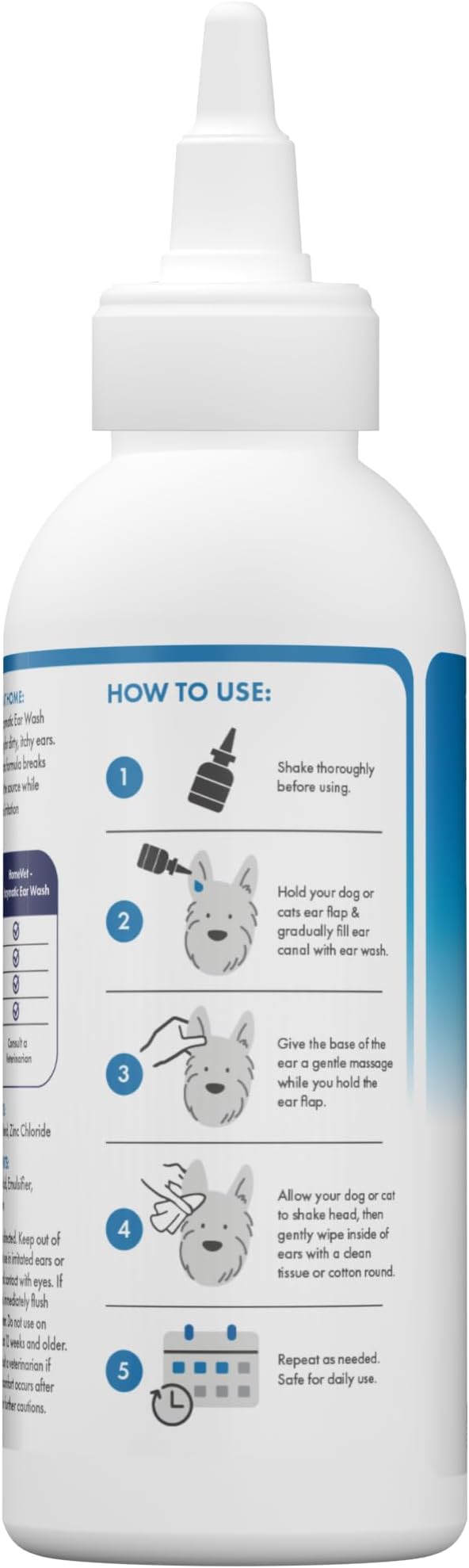 TropiClean HomeVet Enzymatic Dog Ear Cleaner, Vet Recommended, 2oz