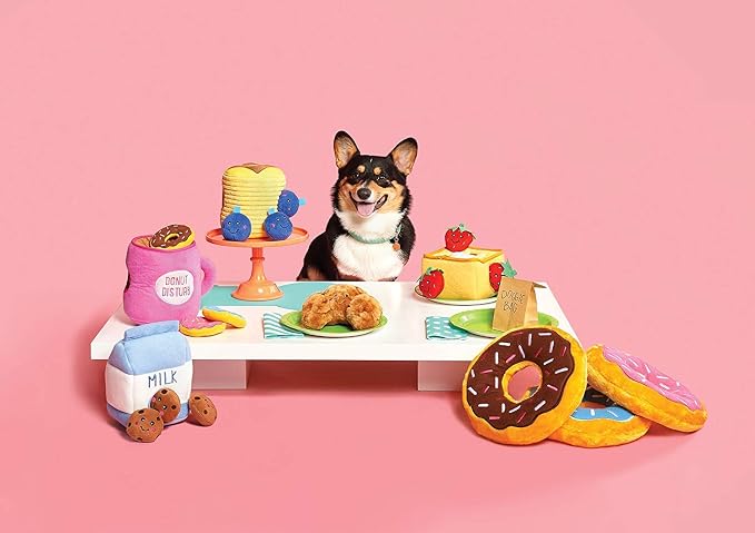 ZippyPaws Zippy Burrows Interactive Dog Toys - 3 Pack Food Miniz Refills for Hide and Seek Dog Toys, Plush Dog Puzzles and Colorful Squeaky Dog Toys, Strawberries