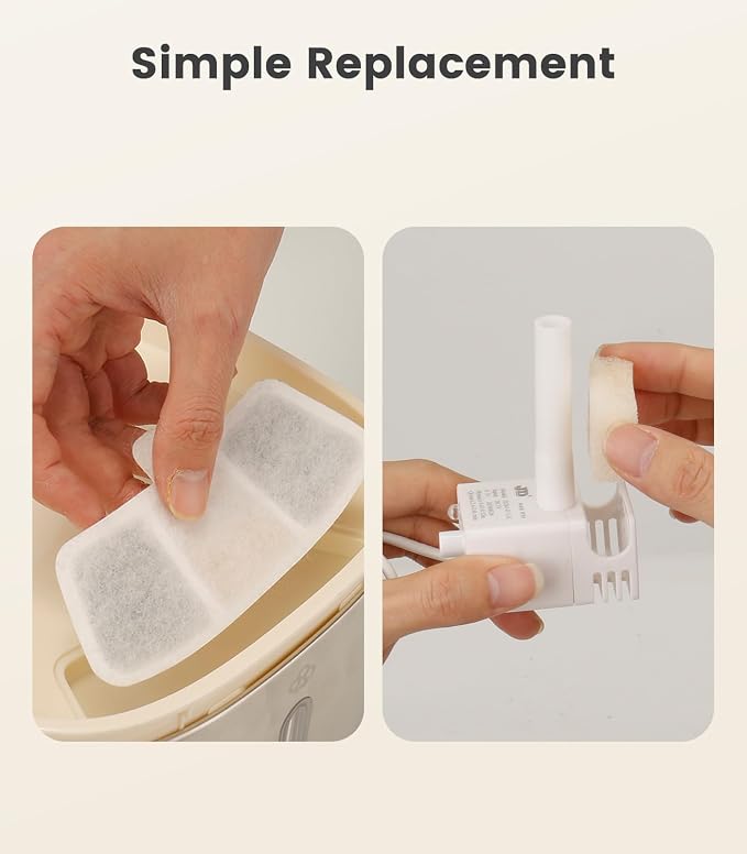6pcs Replacement Filters for PW04 3.5L Wireless Cat Water Fountain (Only for oneisall Fountain B0DNJT76WJ, B0DMF2LH3Y and B0DSJ9F3M2