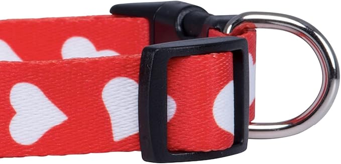 Native Pup Valentine’s Dog Collar- Valentines Day Pet Collars- Valentine Girly Hearts- Pink Red Heart- Cute Boy Girl Puppy Gift- Adjustable for Small, Medium, Large Breeds (Red Heart, Medium)