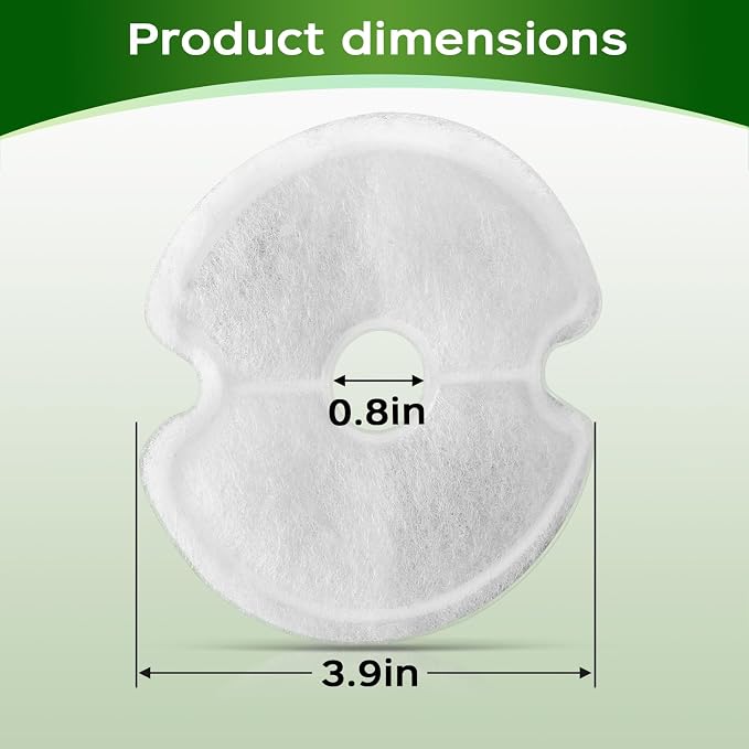 Cat Water Fountain Filters, Multiple Filtration Pet Water Fountain Replacement Filter,8 or 12 Packs of Cotton Activated Carbon Cat Fountain Filters (Filter 16 pack)