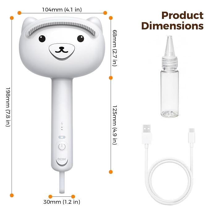 Self Cleaning Shedding Steam Cat Brush, Silicone Scraper Included | Dog Brush, primecat, Cat Brushes for Shedding, USB Rechargeable, for Grooming & Haired Pets, Dogs & Cats, White