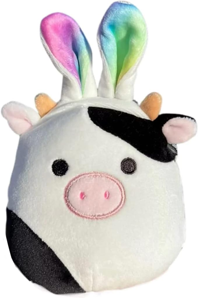 Squishmallow Official Kellytoy Collectible Plush Farm Squad Squishy Soft Animals Cows Pigs Chickens (Black/White/Multi, Connor Cow, 4.5 Inch)