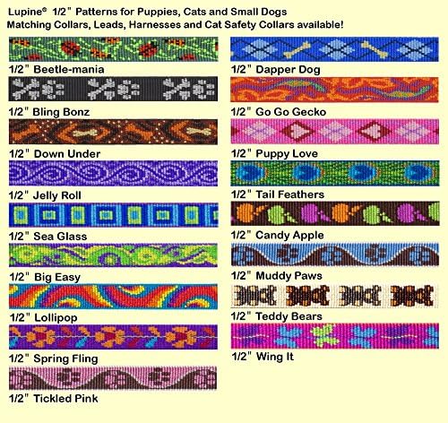 LupinePet Originals 1/2" Tail Feathers 6-foot Padded Handle Leash for Small Pets