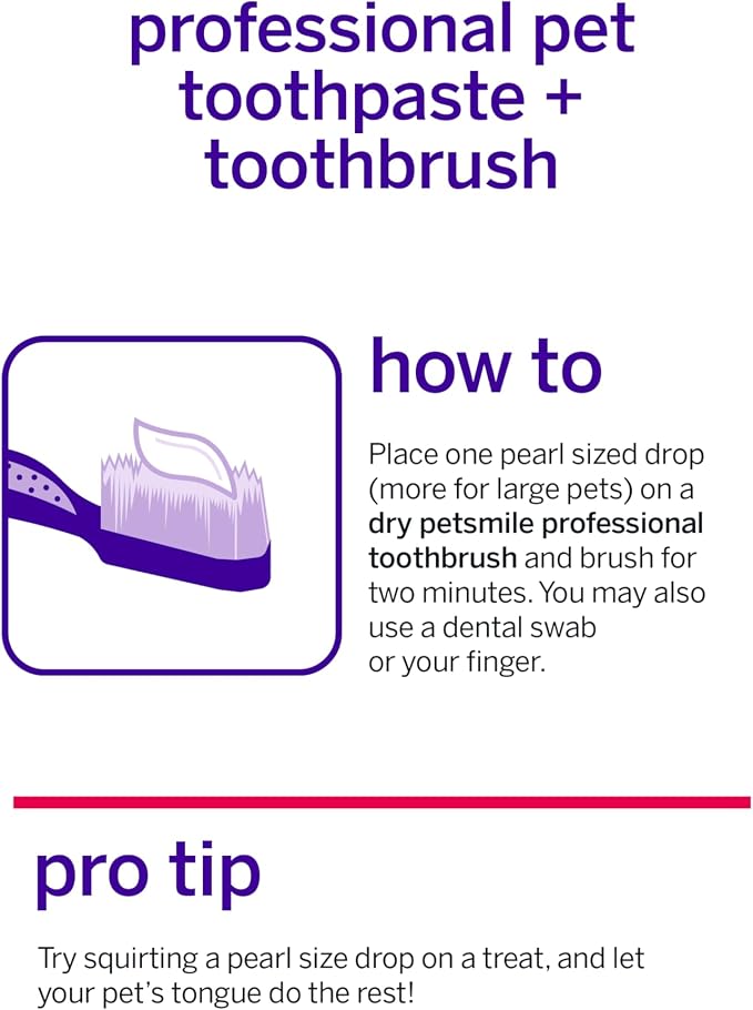 Petsmile Professional Pet Teeth Brushing Kit for Cats & Dogs - VOHC Accepted Toothpaste & Patented Toothbrush - Proven to Control Plaque & Tartar Calprox Formula (Rotisserie Chicken, 2.5 Oz)