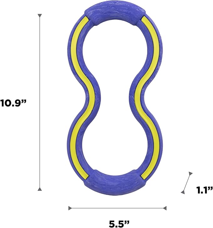 Outward Hound FlyFetch Tug Dog Toy, Durable Rubber, Fetch & Tug-o-War, All Breeds, 10.9"
