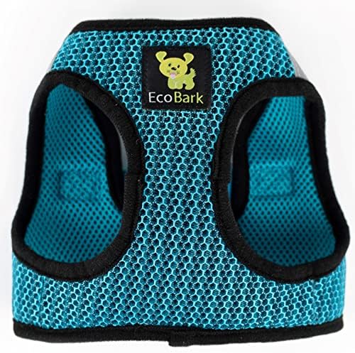 EcoBark Step in Dog Harness, Reflective Mesh Harness, Large, Aqua Sport