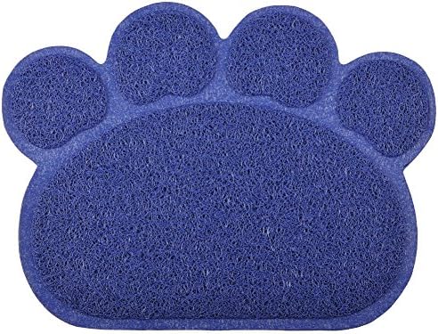 Paw-Shaped Large Cat Litter Box Mat,23.5x17.5 Inches (Navy)