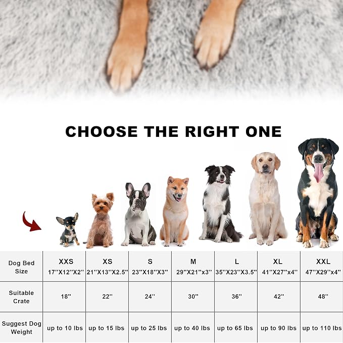 Bedfolks Waterproof Dog Crate Bed, Plush With Removable Washable Cover, Faux Fur Crate Pad for Medium Dogs, Fluffy Kennel 29"x21", Dark Grey