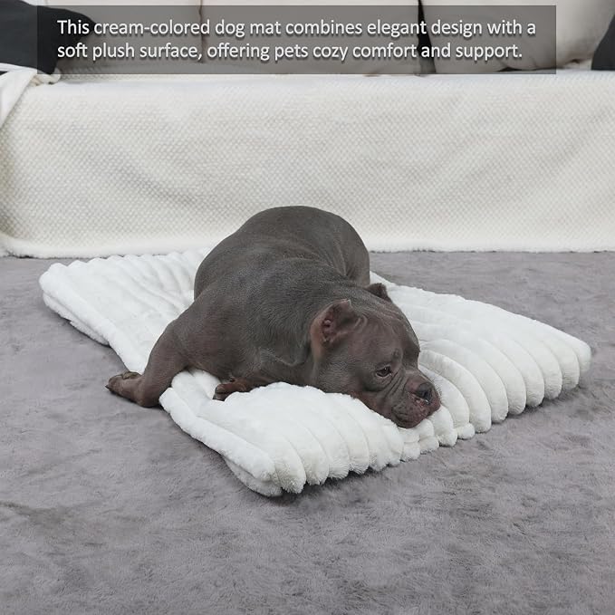36 Inch Dog Crate Bed for Medium to Large Size Dogs,Ultra Soft Dog Pad for Crate or Cage Washable & Anti-Slip Kennel Pad for Pets Cozy Sleeping Mat,Fluffy Comfy Pet Mattress Cushion(35" x 23", Cream)