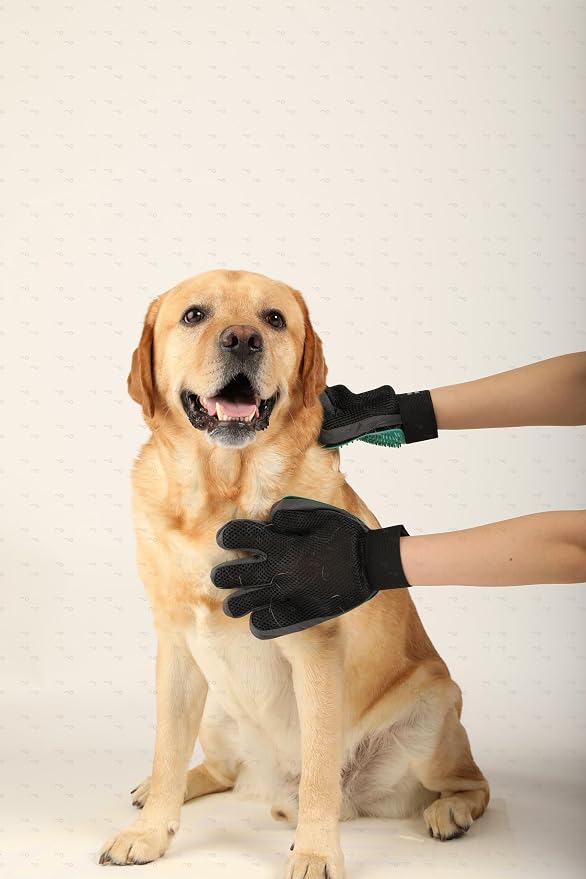 Pet Grooming Gloves for Dogs and Cats, Deshedding Hair Remover Mitt, 2 Pack Premium