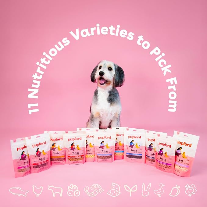 Pupford Freeze Dried Training Treats for Dogs & Puppies (Chicken, 2 oz) | 225+ treats per bag, Ultra low-calorie, Only 2 ingredients, All breed sizes, Mess free and bite sized, Trainer recommended
