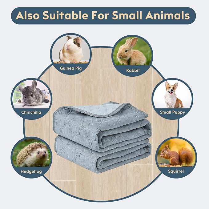 FunFurry Washable Super Absorbent Pee Pads - 2 Pack Reusable Waterproof Pet Training Pads with Paw Shape Non-Slip Backing (Light Grey, 36" x 48")