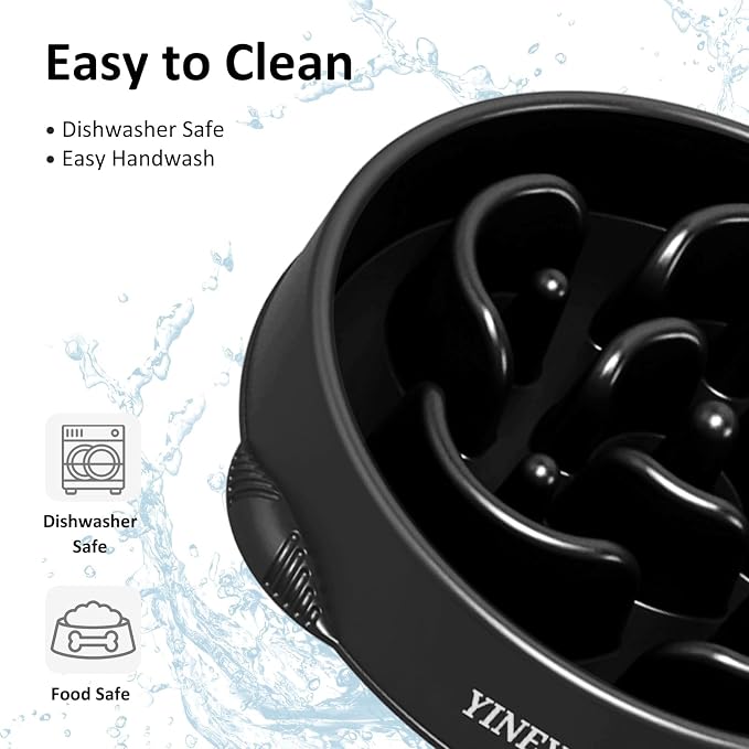 YINEYA 4 Cups Slow Feeder Dog Bowls Large Breed, Anti-Choking Pet Supplies, Maze Dog Food Bowl, Puzzle Feeder That Slow Down Eating 2PCS