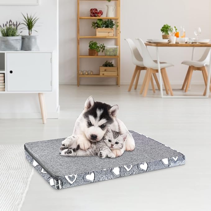 VANKEAN Reversible Cool/Warm Crate Mat Waterproof Washable Firm S-XXL Grey