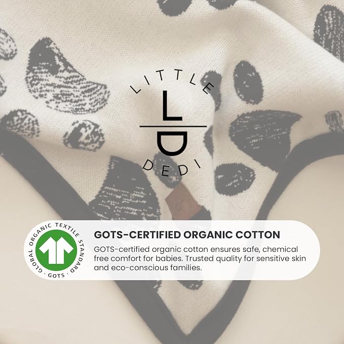 Baby & Pet Blanket 100% Cotton with Sherpa Fleece – Soft Stroller & Cuddle Blanket for Baby, Dog & Cat – Breathable, Hypoallergenic, Washable – 30x40 All-Season Blanket Black