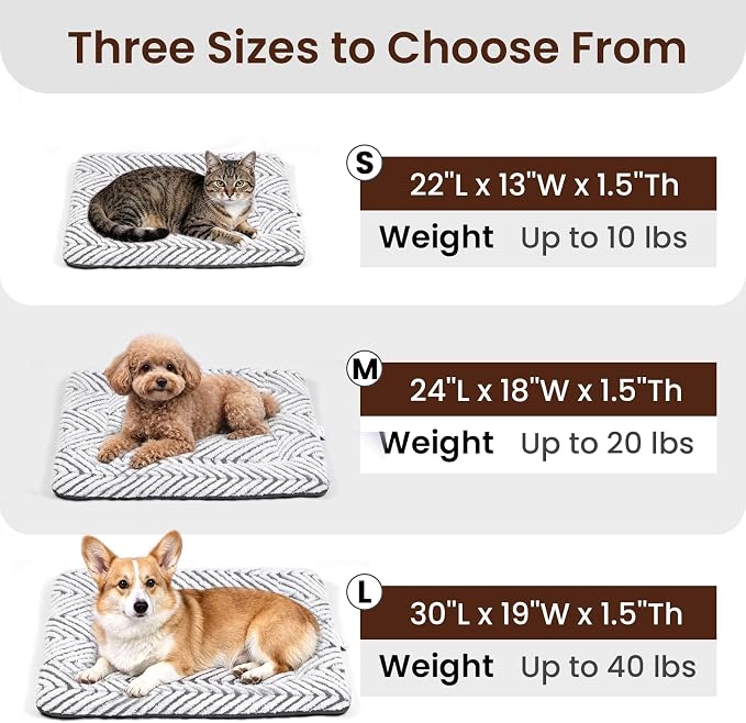 Mora Pets Cat Beds for Indoor Cats Washable Cat Mat Bed Flat Dog Crate Pad | Ultra Soft Cat Bed for Carrier, Puppy Crate Pad for Dog Cages Cozy Sleeping Liner, Small Cat Pillow Cushion Anti Slip 22 x 13