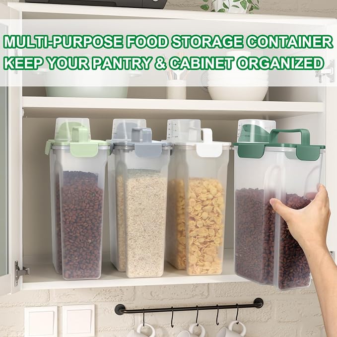 TBMax 5 Lbs Travel Dog Food Storage Container with Collapsible Dog Bowl, Airtight Pet Food Storage Dispenser with Large Spout & Measuring Cup for Kibble Dog Treat Bird Seed Container -Dark Green