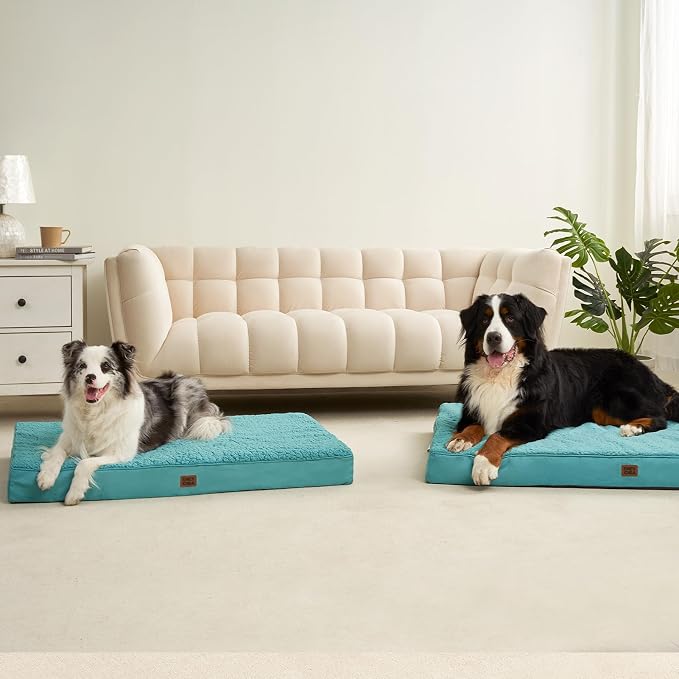 EHEYCIGA Orthopedic Dog Bed Extra Large with Removable Washable Cover, 47IN | Egg Crate Foam Support, Durable Oxford fabric, Non-Slip Bottom, Machine Washable, Soft Waterproof Plush Pet Bed Mat For Crate