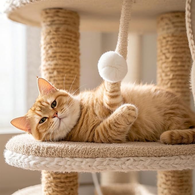 Sisal Rope for Cat Scratcher 1/4" 100 Ft Cat Tree Rope Twine for Repairing Cat Scratching Post Replacement DIY Hemp Rope for Carpet Mat Kicker House, Pet Toy, and Crafts Gardening Home Decorating