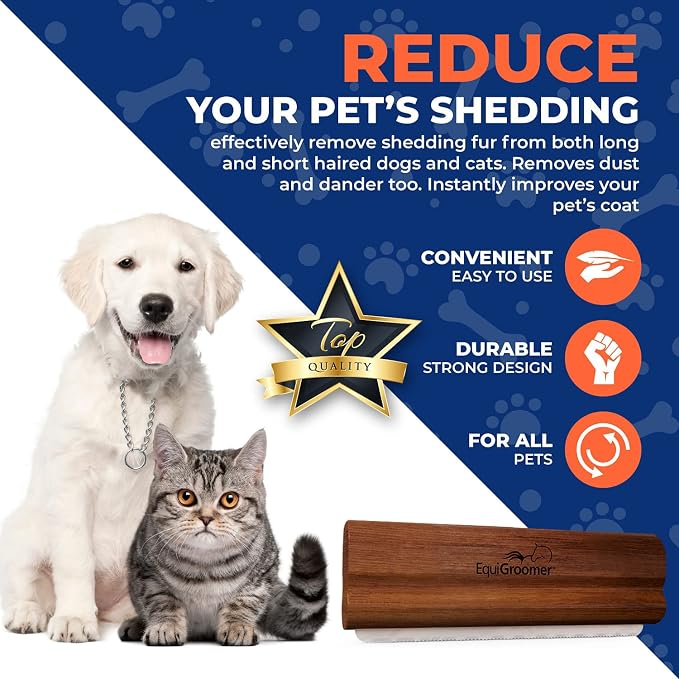 EquiGroomer 5-Inch Deshedding Brush for Dogs & Cats, Mahogany, 2 Pack | Best for dogs up to 100 lbs and cats of any size, short or long hair, stainless blade, no cutting or pulling