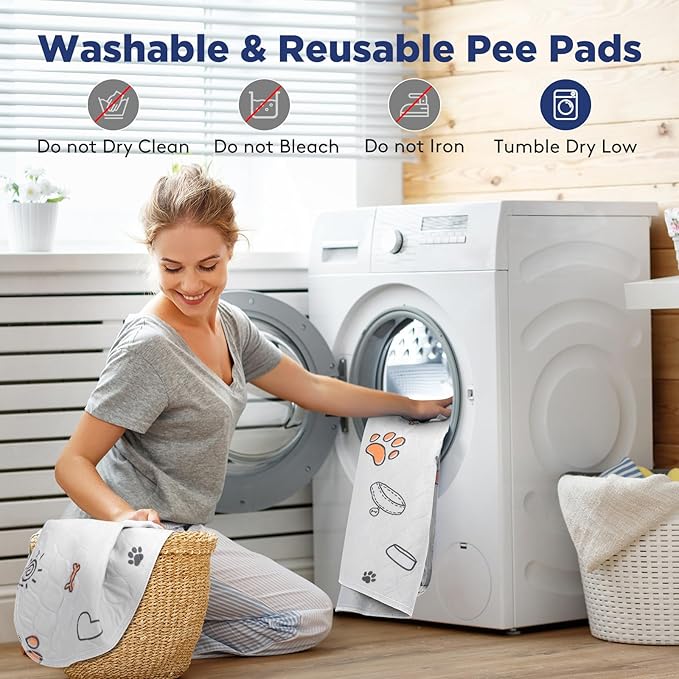 FURTIME Washable Pee Pads for Dogs, Super Absorbent, 2 Pack 18"x24" Gray | Reusable Puppy Pads Pet Training Pads, 100% Waterproof Non-Slip Puppy Pee Pads Whelping Dog Playpen Crate Potty Pads