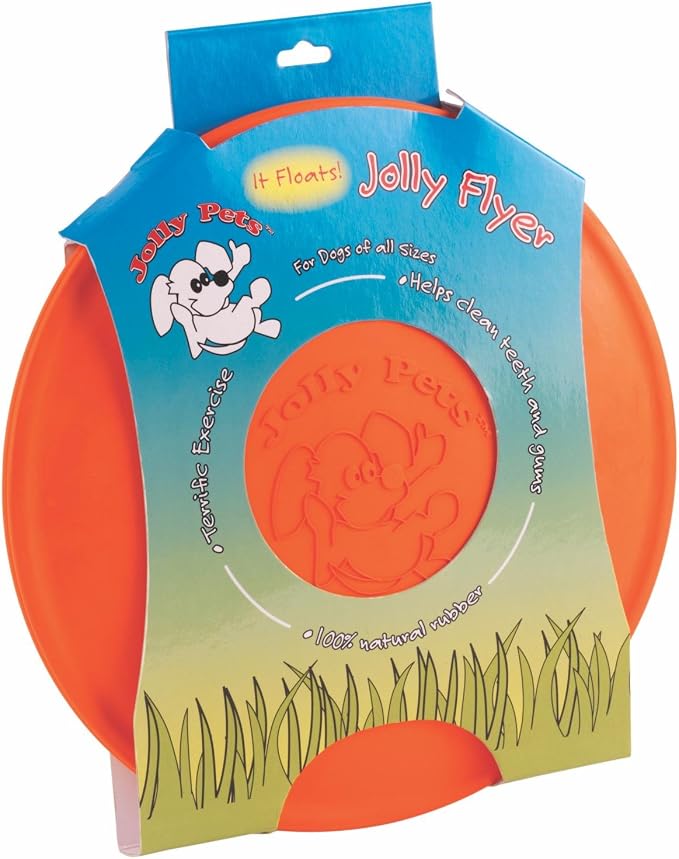 Jolly Pets Flexible, Floating Flyer Dog Toy, Large/9.5-Inch Orange