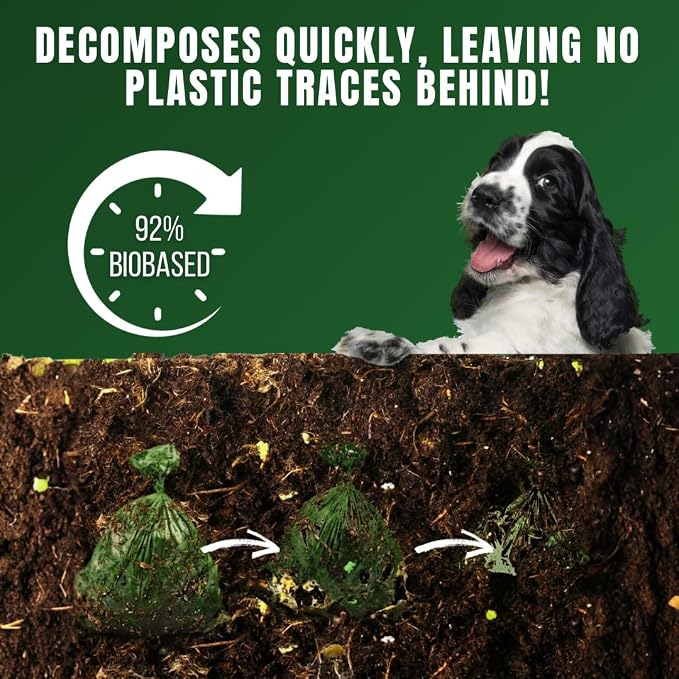 Pet N Pet 180 Counts Dog Poop Bags Rolls, 92% Plant Based Poop Bags for Dogs, Leak Proof Thick Doggie Poo Bag, Unscented Cat & Dog Waste Bag