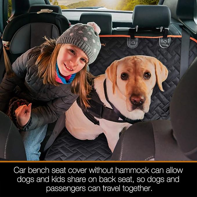 Heavy Duty Back Seat Cover for Truck , 100% Waterproof & Odor-Free Dog Seat Protector for F150 F250 Chevy Silverado Ram Sierra, Scratch-proof Eco-Friendly Back Seat Cover for Dogs, Kids, Tools & Gear