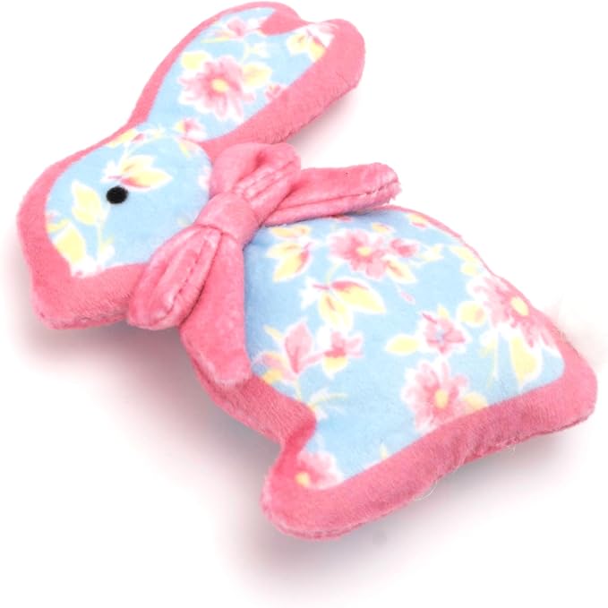 The Worthy Dog Honey Bunny Plush Cat Toy – Soft Crinkle Catnip Toy with Organic Catnip for Interactive Play, Safe Non-Toxic Materials - Blue, One Size