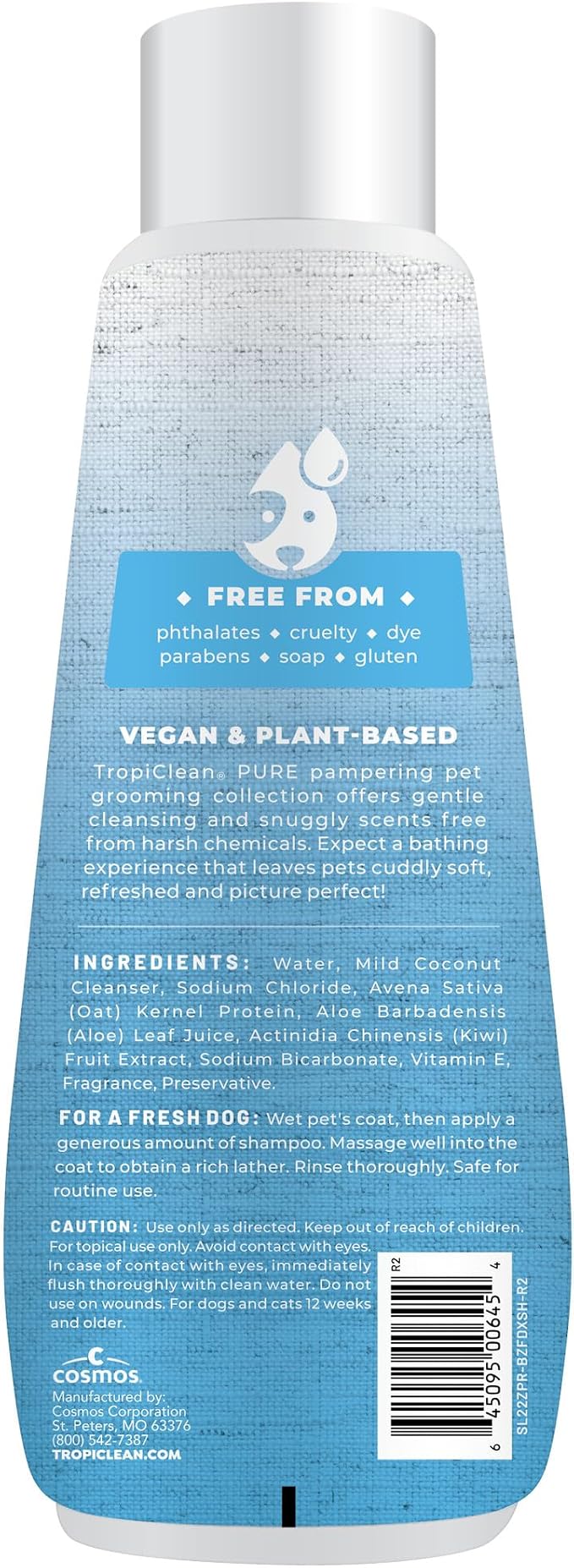 TropiClean Pure 2-in-1 Dog Shampoo and Conditioner, Berry Fresh Scent, 20oz