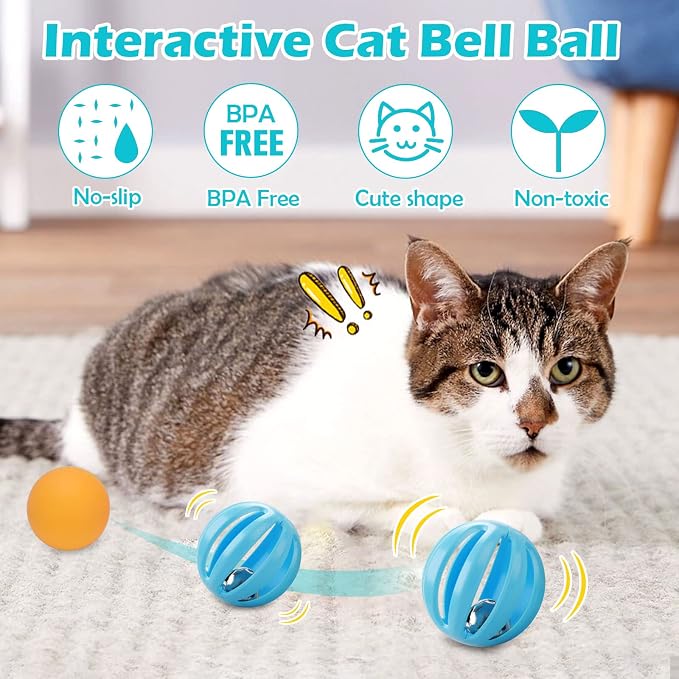 UPSKY Cat Toy Roller 4-Level Turntable Cat Toy Balls with Three Colorful Balls and Bell Ball X Turntable Interactive Kitten Fun Mental Physical Exercise Puzzle Toys