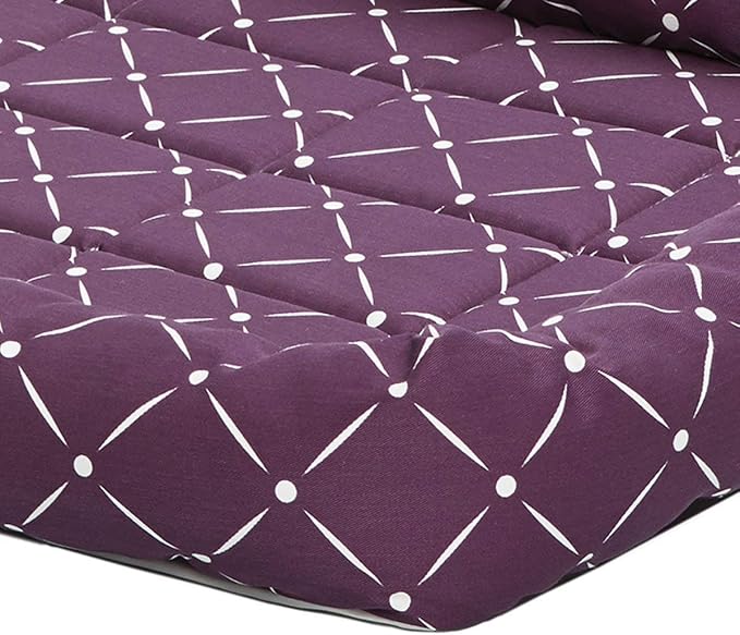 MidWest Homes for Pets 40242-PLD Quiet Time Couture Ashton Bolster Pet Bed, X-Large Dog/42, Plum