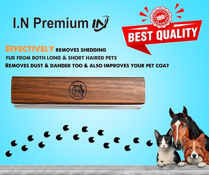 Original Deshedding Grooming Tools for Horse & large shedding Dogs Horse Deshedder Professional Pet Groomer Deshedding Dog Brush Remove undercoat 95 Percent of Lose Hair Fur&Dirt (8 inch)