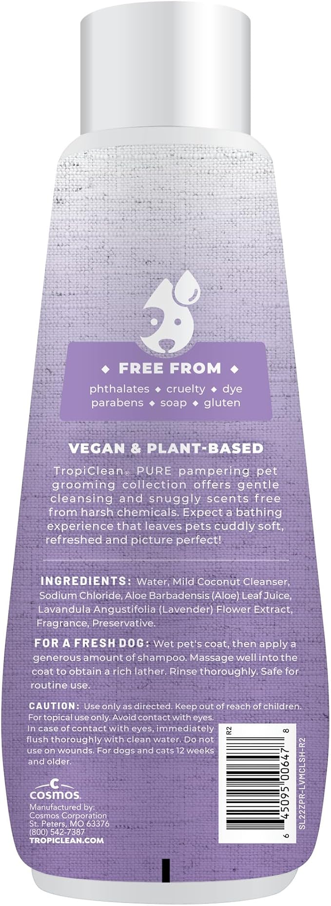TropiClean Pure Calming Dog Shampoo, Lavendar Mist Scent, 22oz