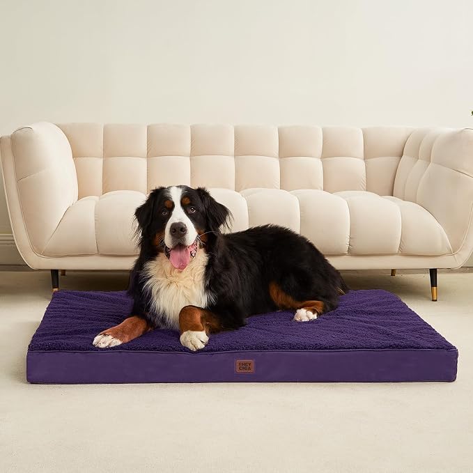 EHEYCIGA Orthopedic Dog Bed Extra Large with Removable Washable Cover, 50IN | Egg Crate Foam Support, Durable Oxford fabric, Non-Slip Bottom, Machine Washable, Soft Waterproof Plush Pet Bed Mat For Crate