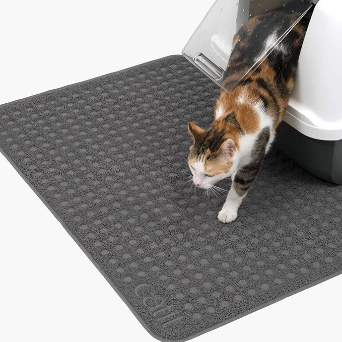 Catit Large Cat Litter Mat - Non-Slip, Easy Maintenance Design | Gentle on Paws - Traps Loose Litter