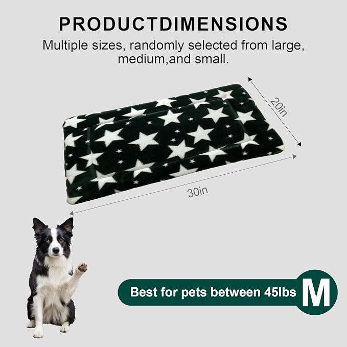 Washable Dog Bed Mat with Anti-Slip Bottom, Deluxe Plush Memory Foam Crate Pad & Waterproof Outdoor Kennel Mat for Dogs & Cats-Durable Crates Beds, Large Medium Small Puppy Size30 x 20",Green