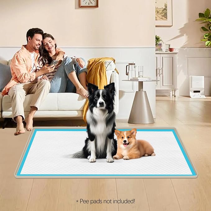 Pee Pad Holder for Dogs 51''x25.6'' Silicone Puppy Pee Pad Tray, Beige | Extra Large Dog Potty Tray Leak-Proof, High Edge, No Spill Training Pads for Floor Protection, No Pee Pads