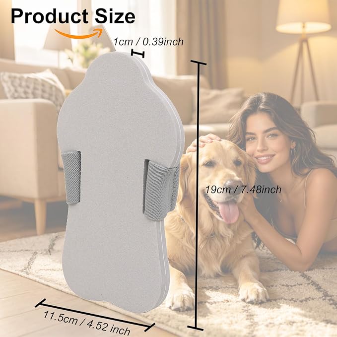 Dog Nail Scratch Board with Hand Strap, Portable Pet Nail File Sandpaper Board, Non-Slip EVA Dog Nail Grinder for Small Medium Large Dogs, Stress-Free Quiet Nail Trimming Tool, Lightweight Grey