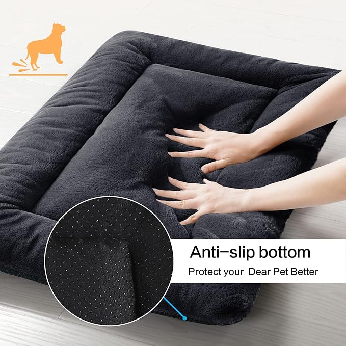 Dog Crate Pad Washable Dog Bed for Crate Medium Cozy Mat 36-Inch Dark Gray | Ultra Soft Kennel Pad,Anti-Slip Bottom,Fits for Most Metal Crates,Comfortable Sleeping Pet Mat