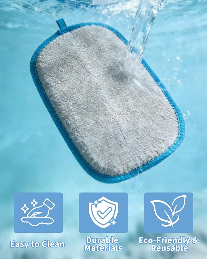 2 Pack Pet Hair Removal Glove, Five-Finger Tool for Dogs and Cats | Electrostatic Magic Brush, Reusable, for Furniture, Clothes and Car Seats, Grooming or Cleaning Needs(Blue)