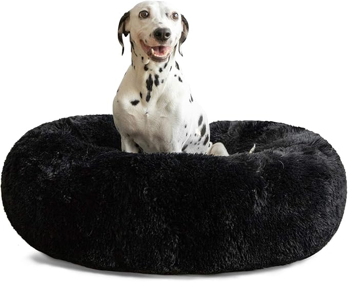 HACHIKITTY Calming Donut Cuddler Dog Bed, Indoor Puppy Beds for Large Dogs, XLarge 36''