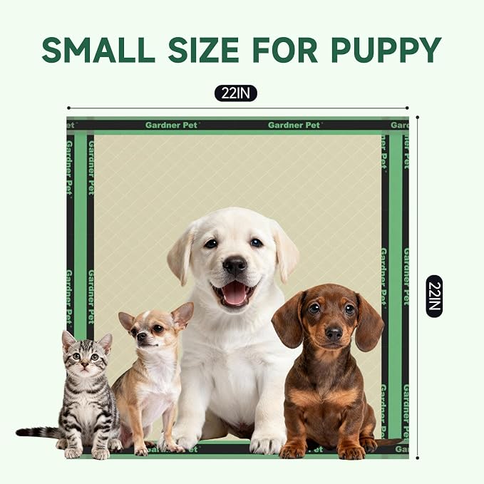 Gardner Pet Disposable Puppy Pads XL, 22" x 22" Dog Pee Pads for Dogs, Super Absorbent & Leak-Proof Full Edge-Wrapping Extra Thick Dog Potty Training Pads (50 Count)