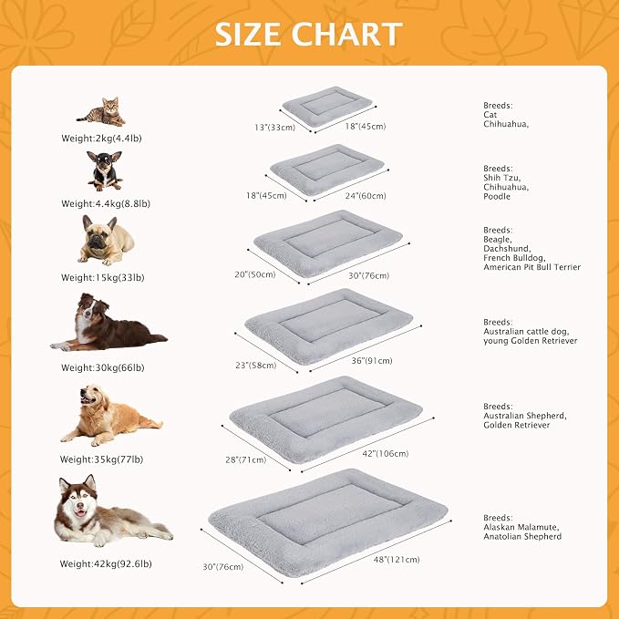 Reversible Dog Bed Mat with Plush and Corn Velvet,Soft Warm Pet Cushion, Dual Purpose Washable Sleeping Mattress Bed for Small Medium Large Dog and Cat XB004 (24"x18", Solid Grey)