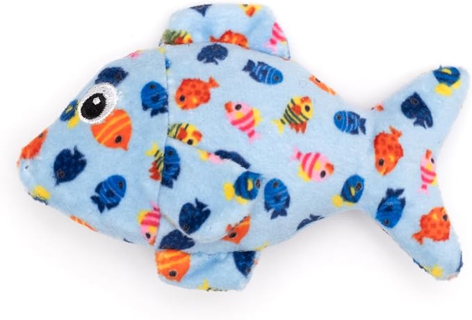 The Worthy Dog Fishy Plush Cat Toy – Soft Crinkle Catnip Toy with Organic Catnip for Interactive Play, Safe Non-Toxic Materials - Blue, One Size