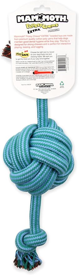 Mammoth Pet Jumbo 20" Extra Monkey FIst Ball w/Rope Ends - Assorted Colors